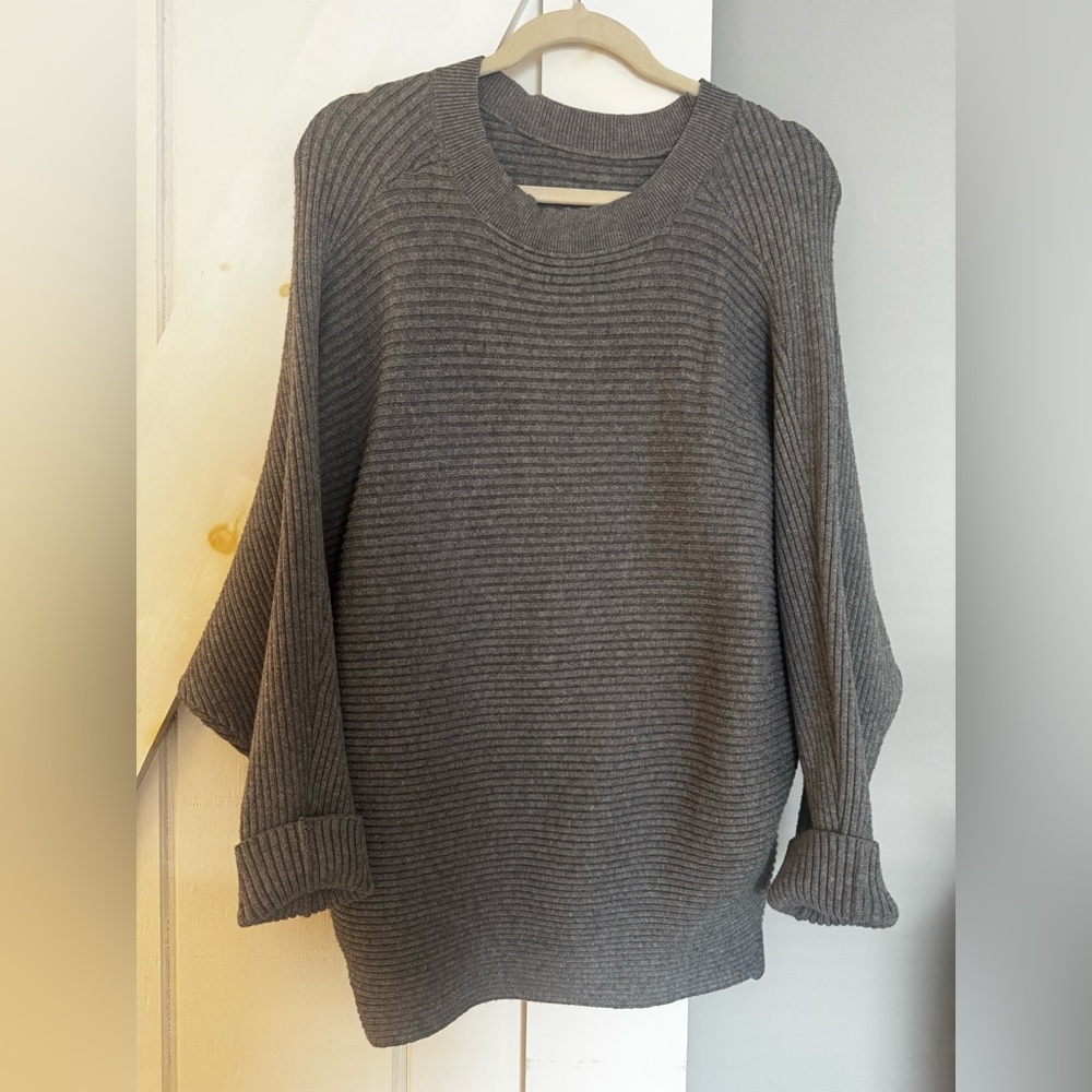 Gray Ribbed Women's Sweater